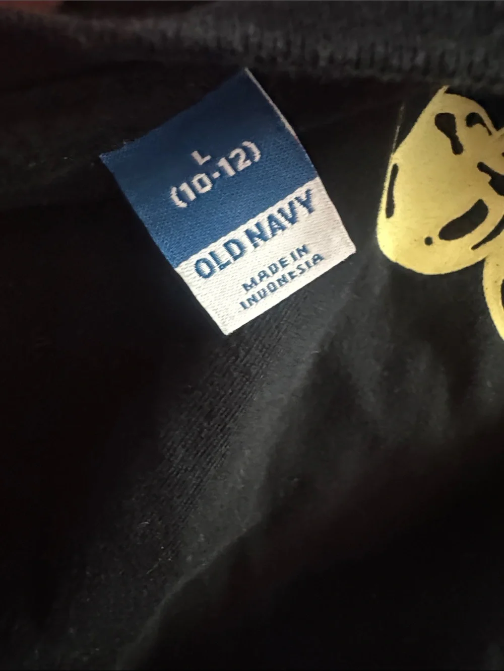 Old Navy Kids Black Tee with Yellow 'Stick Together' Cherry Graphic T-Shirt